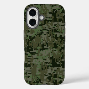 Deep Woods Digital Camouflage Camo Pattern iPhone 16 Case