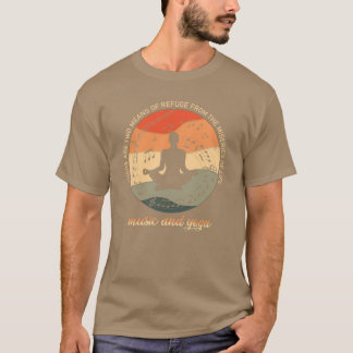 Deep yoga and music life quote vintage Meditation T-Shirt