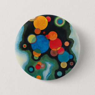 Deepened Impulse Abstract Oil on Canvas Kandinsky 6 Cm Round Badge