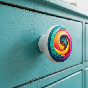 Deepening Swirls Optical Illusion Ceramic Knob