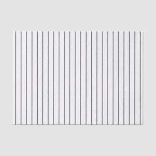 Deepest Black Thin Pin Stripe on White Pattern Tissue Paper
