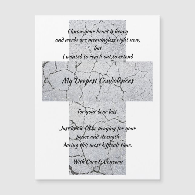 Deepest Condolences Magnetic Greeting Card (Front)