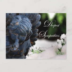 Deepest Sympathies Garden Snow Angel and Dove Postcard