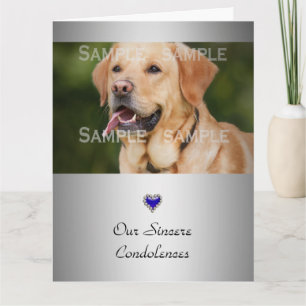 Deepest sympathy blue diamond heart   Custom photo Card