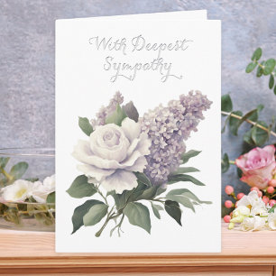 Deepest Sympathy Elegant Floral Blank Inside Card