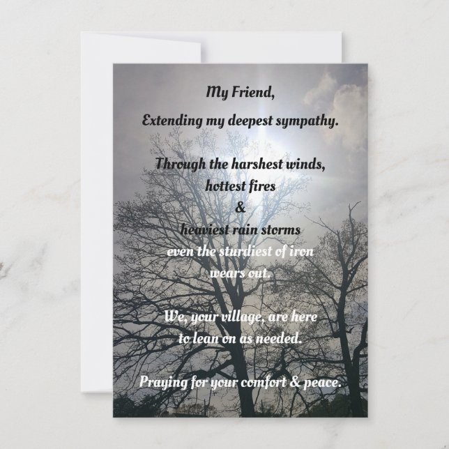 Deepest Sympathy from Us Flat Greeting Card (Front)