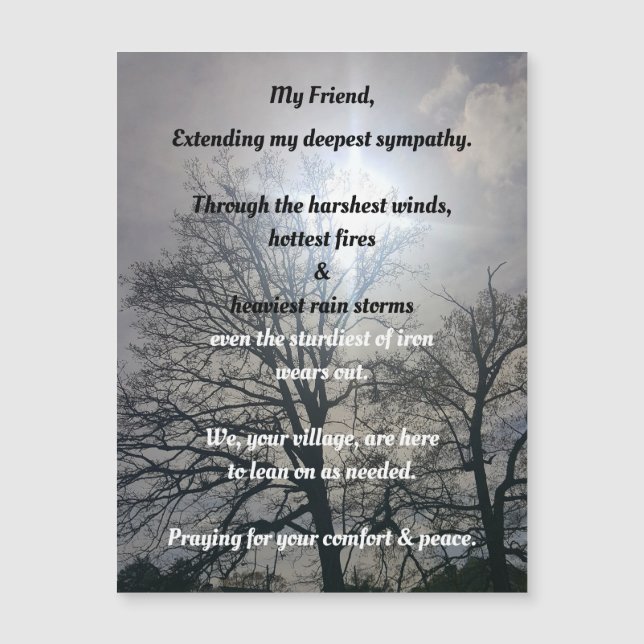 Deepest Sympathy from Us Magnetic Greeting Card (Front)
