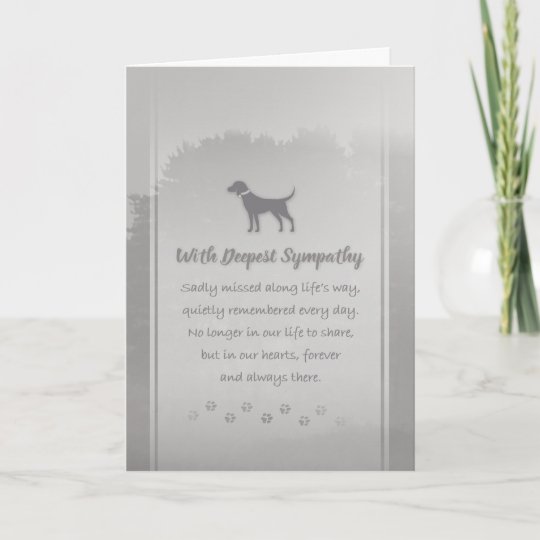 Deepest Sympathy Sadly Missed Dog Sympathy Card Zazzle Co Uk