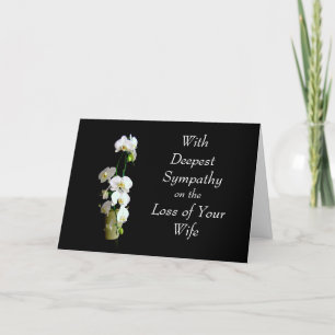 Deepest Sympathy Wife White Orchids Card