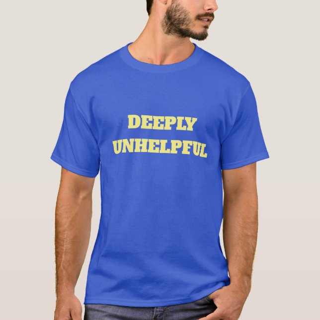 DEEPLY UNHELPFUL t-shirt in EU flag colours (Front)