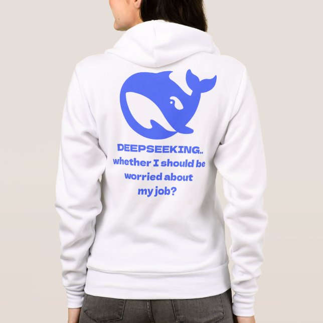 DEEPSEEK Front & Back Print Customisable Text Hoodie (Back)