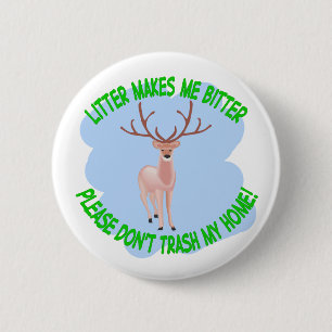 deer 6 cm round badge