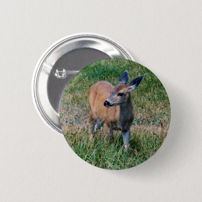 Deer -  6 cm round badge (Front & Back)
