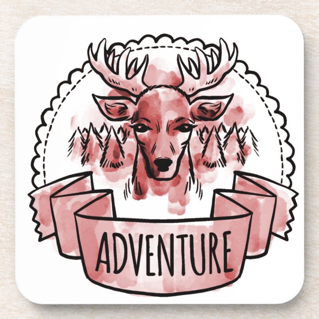 Deer Adventure Badge Coaster (Front)