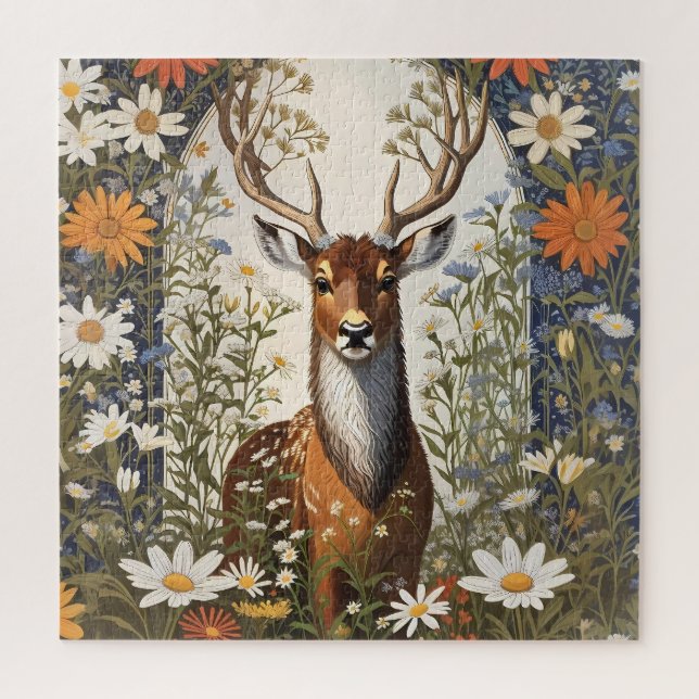 Deer Amid Daisy Flowers  Jigsaw Puzzle (Vertical)