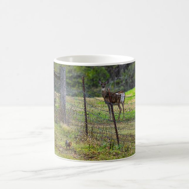 Deer And A Squirrel Painterly Coffee Mug (Center)