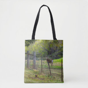 Deer And A Squirrel Painterly Tote Bag