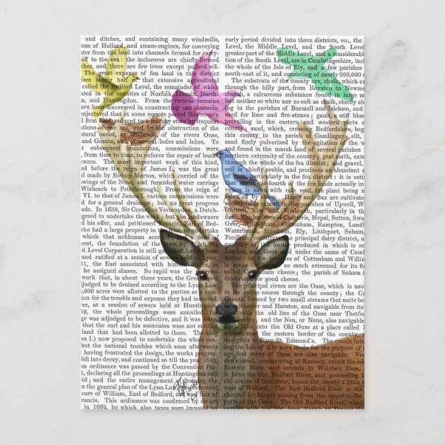 Deer and Birds Nests Pastel Shades Postcard (Front)