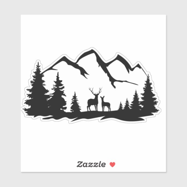 Deer and doe vinyl sticker. (Sheet)