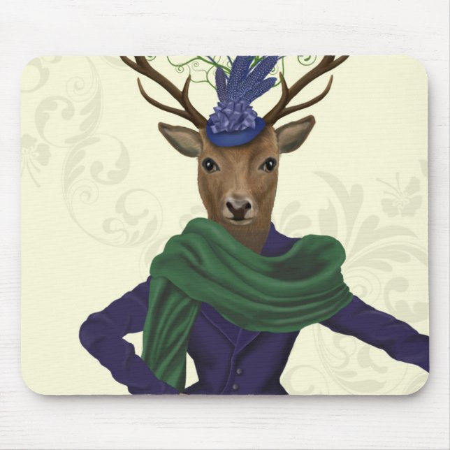 Deer and Fascinator 2 Mouse Mat (Front)