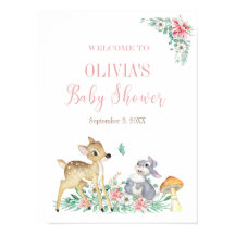 Deer and friends welcome baby shower