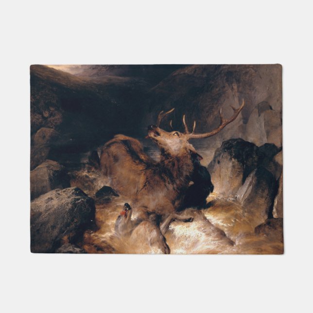 Deer and Hound Dogs in a Mountain Torrent Doormat (Front)