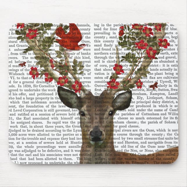 Deer and Love Birds 2 Mouse Mat (Front)