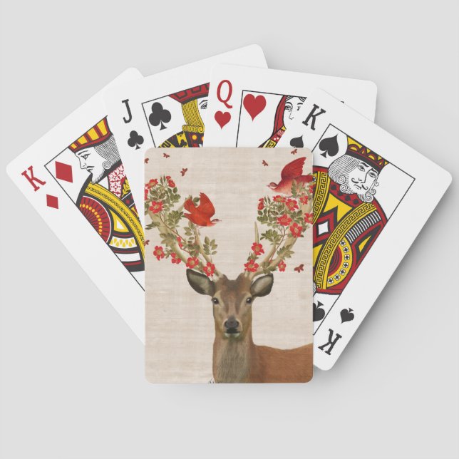 Deer and Love Birds Playing Cards (Back)