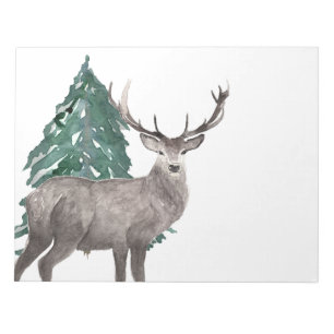Deer and Pine Tree Notepad