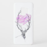 Deer and pink geometric heart drawing Animal art Case-Mate Samsung Galaxy S9 Case<br><div class="desc">This lovely phone case features ink illustration of a deer with pink geometric heart on its antlers. Fineliner and coloured pencils drawing. Makes elegant and cute Valentine's day or birthday gift for animal lovers who like art • You can customise it - resize/rotate the image, add text and more, or...</div>