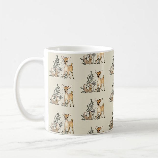 deer and squirrel  coffee mug (Left)