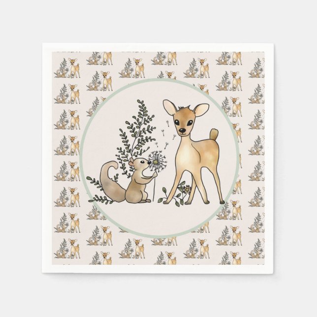 deer and squirrel napkin (Front)