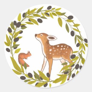 Deer and squirrel sticker