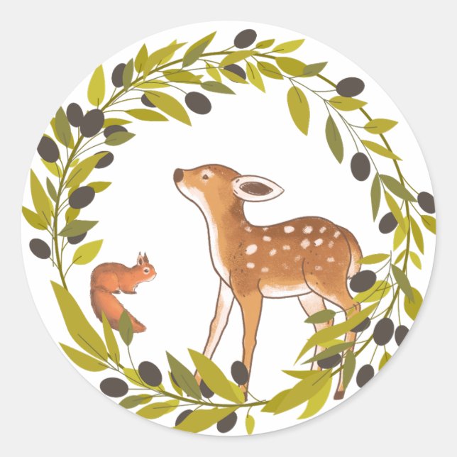 Deer and squirrel sticker (Front)