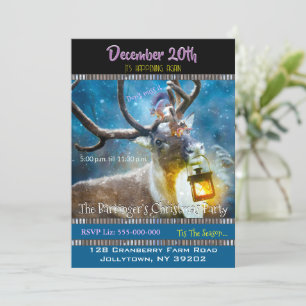 Deer and Squirrels Christmas Party Invitation