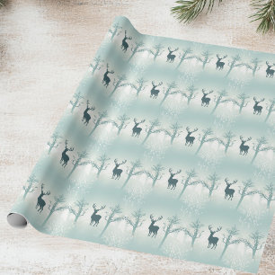 Deer and Tree Pattern Wrapping Paper