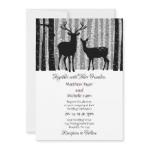 Deer and Trees Rustic Winter Woodland Wedding