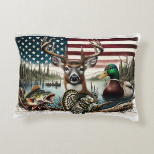 Deer and USA Country Decorative Cushion