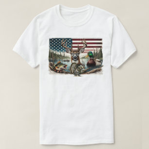 Deer and USA Country T-Shirt