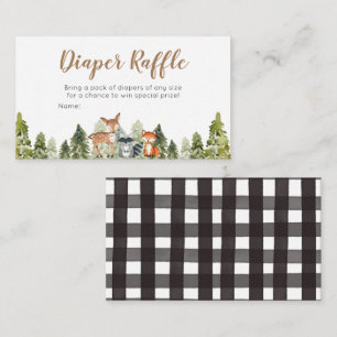 Deer animal adventure Baby Shower Diaper Raffle Enclosure Card