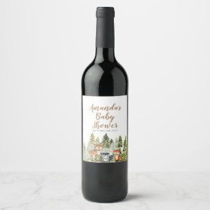 Deer animal adventure Camper Shower Wine Label