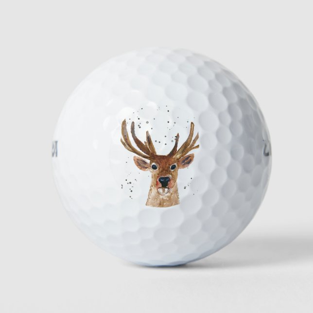 Deer Animal Antlers Hunter Hunting Buck Forest Golf Balls (Front)