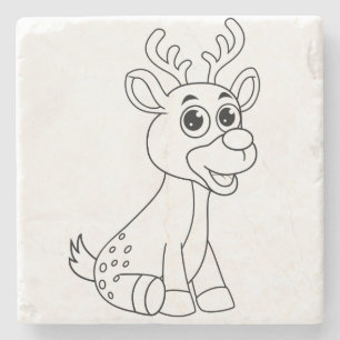 Deer Animal Fawn Baby Young Animal Cute Postcard P Stone Coaster