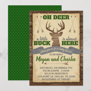 Deer Antler Baby Shower Invitation Invite