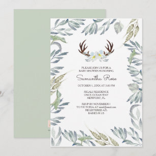 DEER ANTLER Baby Shower Invite - Boy