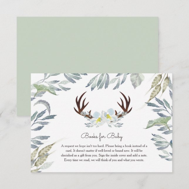 Deer Antler Books For Baby Card (Front/Back)