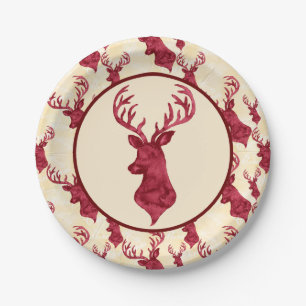 Deer Antler Watercolor Paper Plate