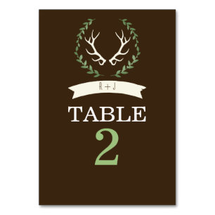 Deer Antler Wedding Table Card