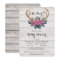 Deer Antler white wood Baby shower invitation