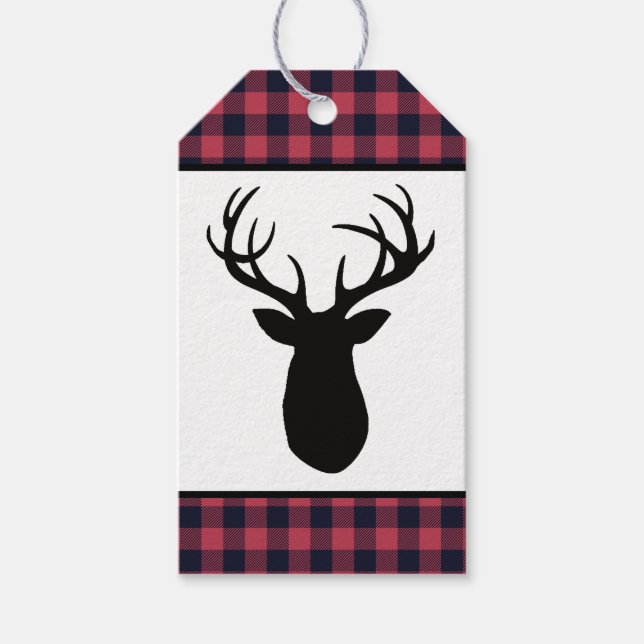 Deer Antler Wilderness Mountain Gift Tags (Front)